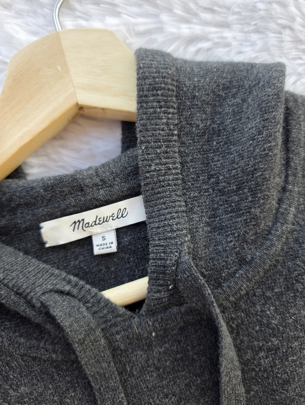 Madewell Charcoal‎ Grey Knit Hoodie Sweater Dress - Picture 8 of 10